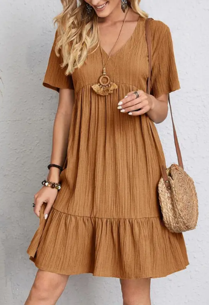 Flowy V-Neck Corset Summer Dress