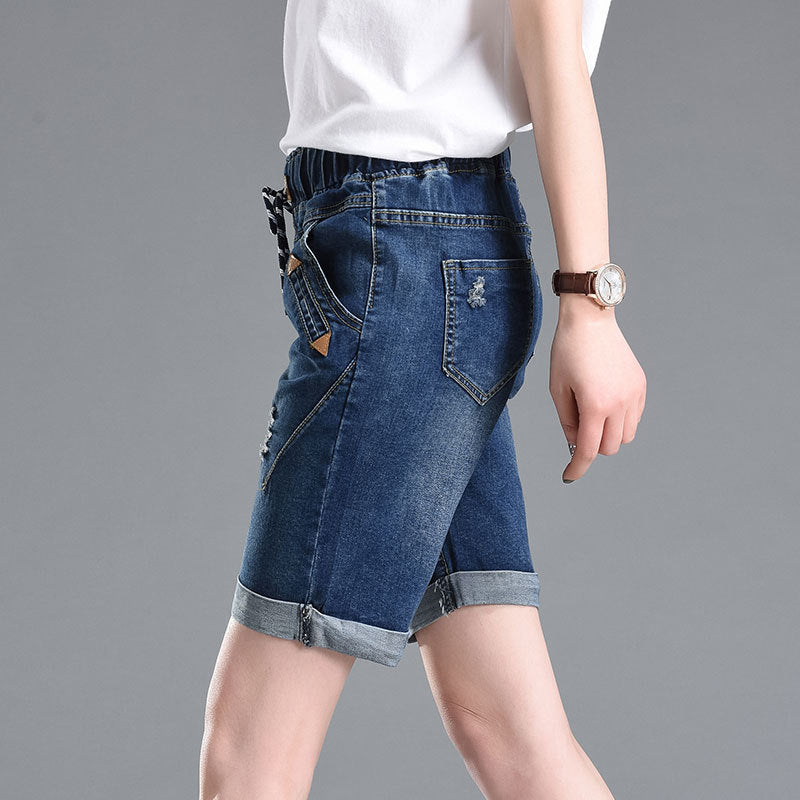 Ripped Denim Shorts