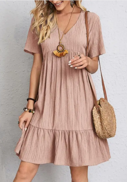 Flowy V-Neck Corset Summer Dress