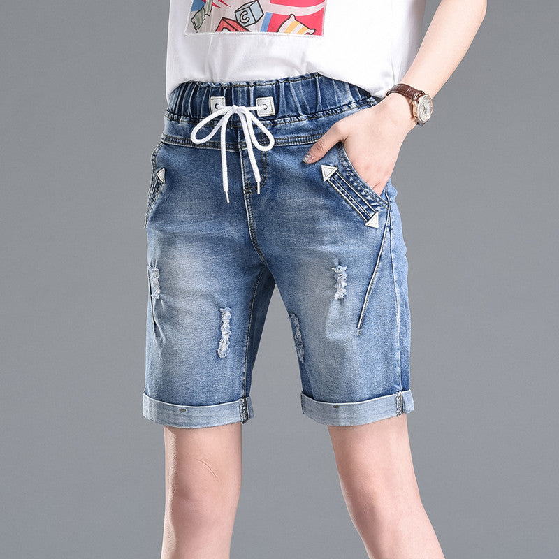 Ripped Denim Shorts