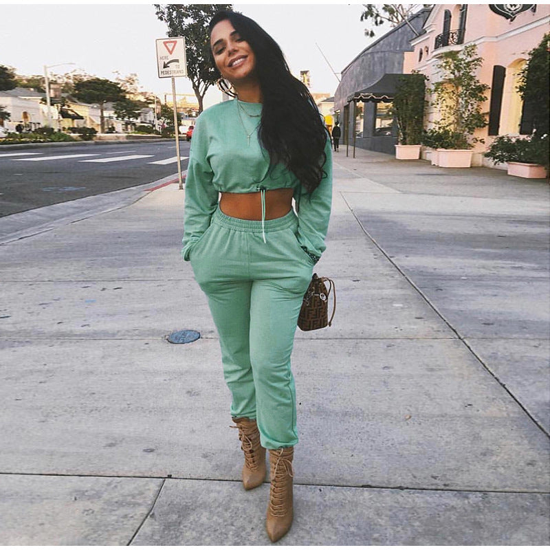 Crop Hoodie & Pants Lounge Set