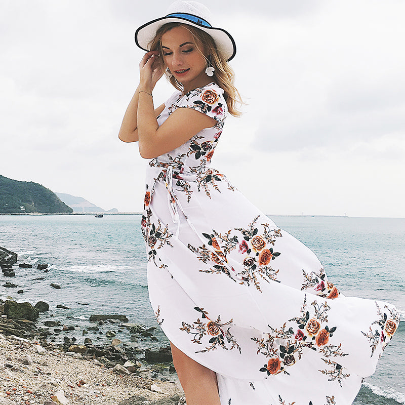 Chiffon Split Maxi Dress for Beach Wear