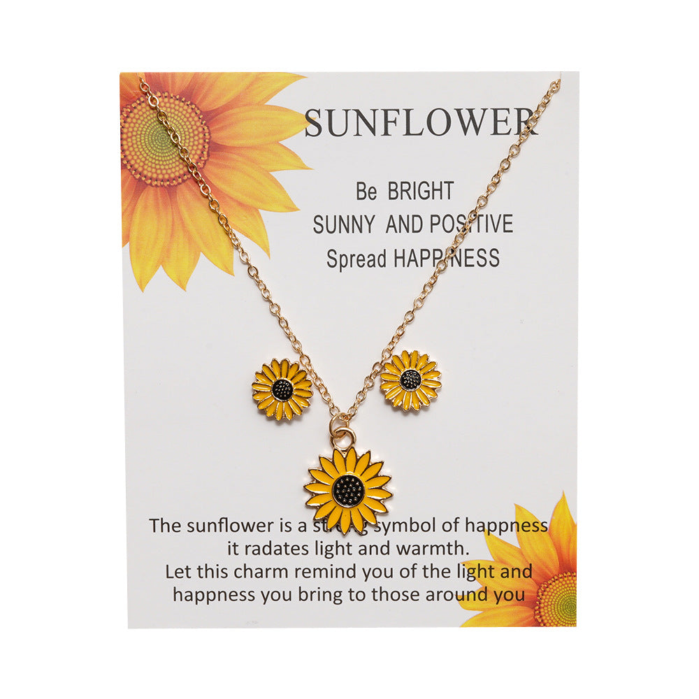 Sunflower Necklace & Earring Set