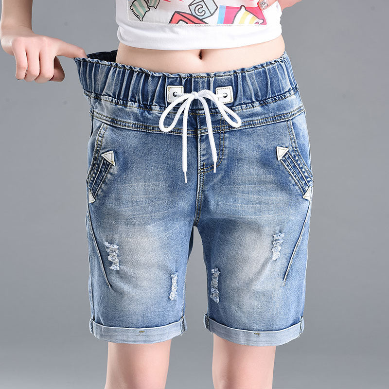 Ripped Denim Shorts