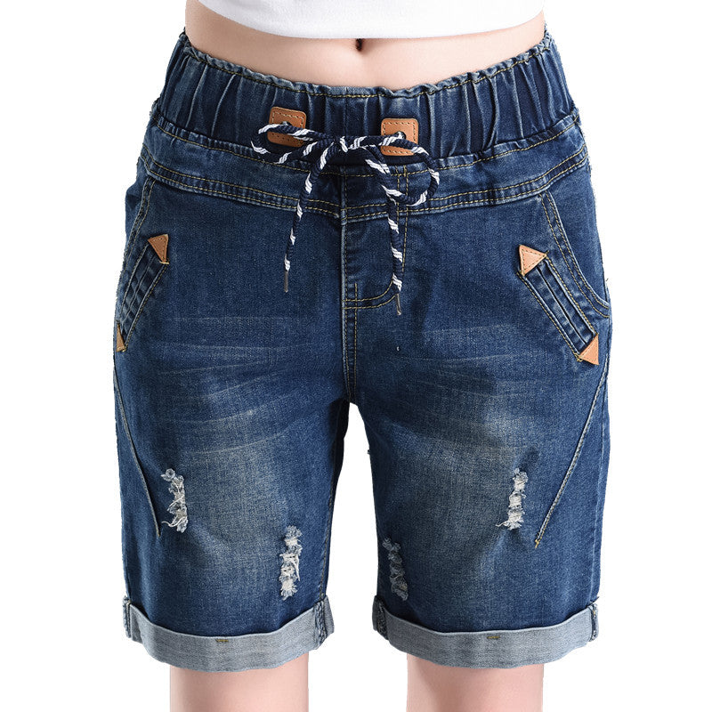 Ripped Denim Shorts