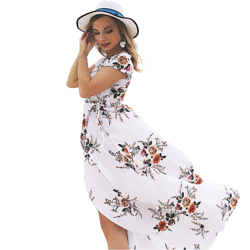 Chiffon Split Maxi Dress for Beach Wear