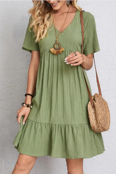 Flowy V-Neck Corset Summer Dress