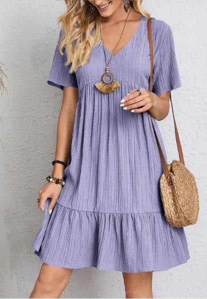 Flowy V-Neck Corset Summer Dress