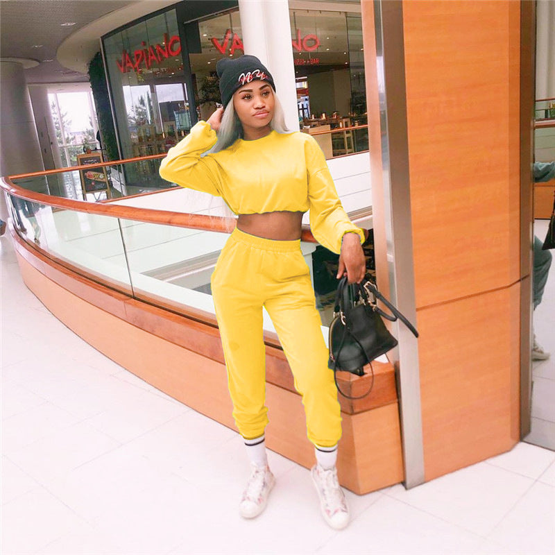 Crop Hoodie & Pants Lounge Set