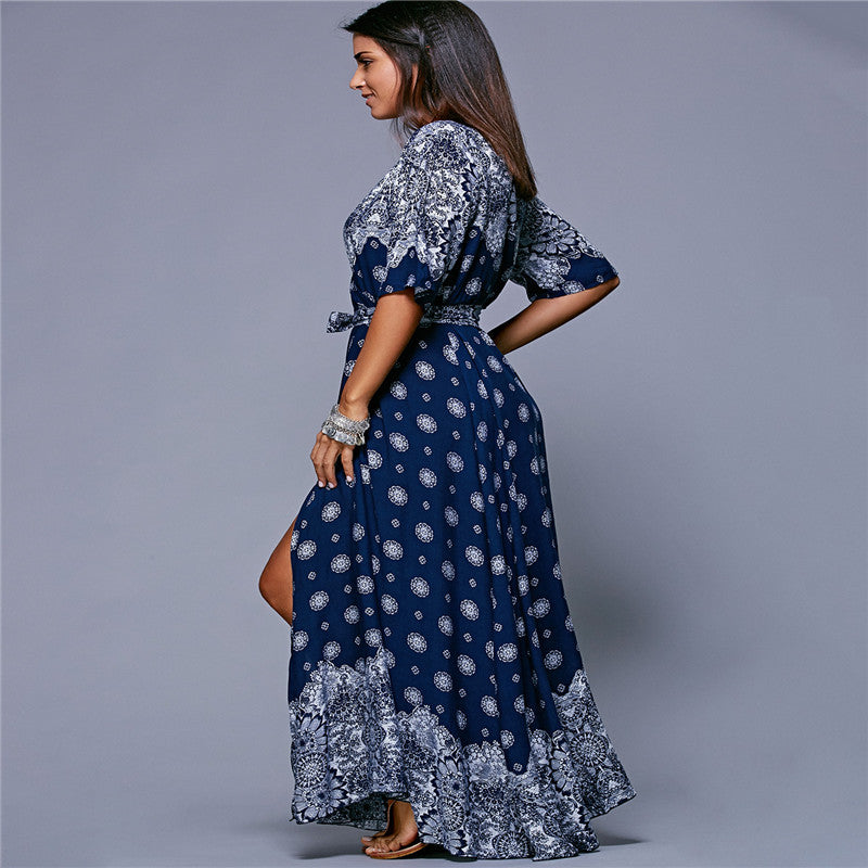 Bohemian Printed Maxi Dress for Beach Wear