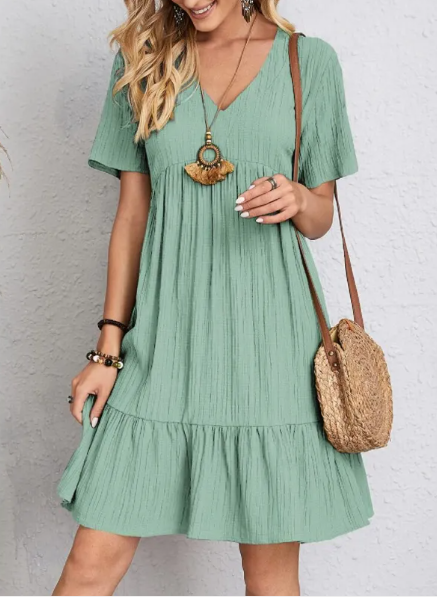 Flowy V-Neck Corset Summer Dress
