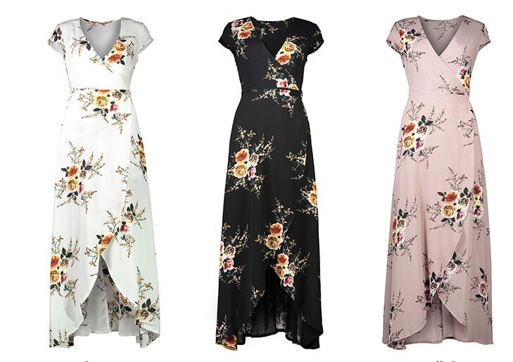 Chiffon Split Maxi Dress for Beach Wear
