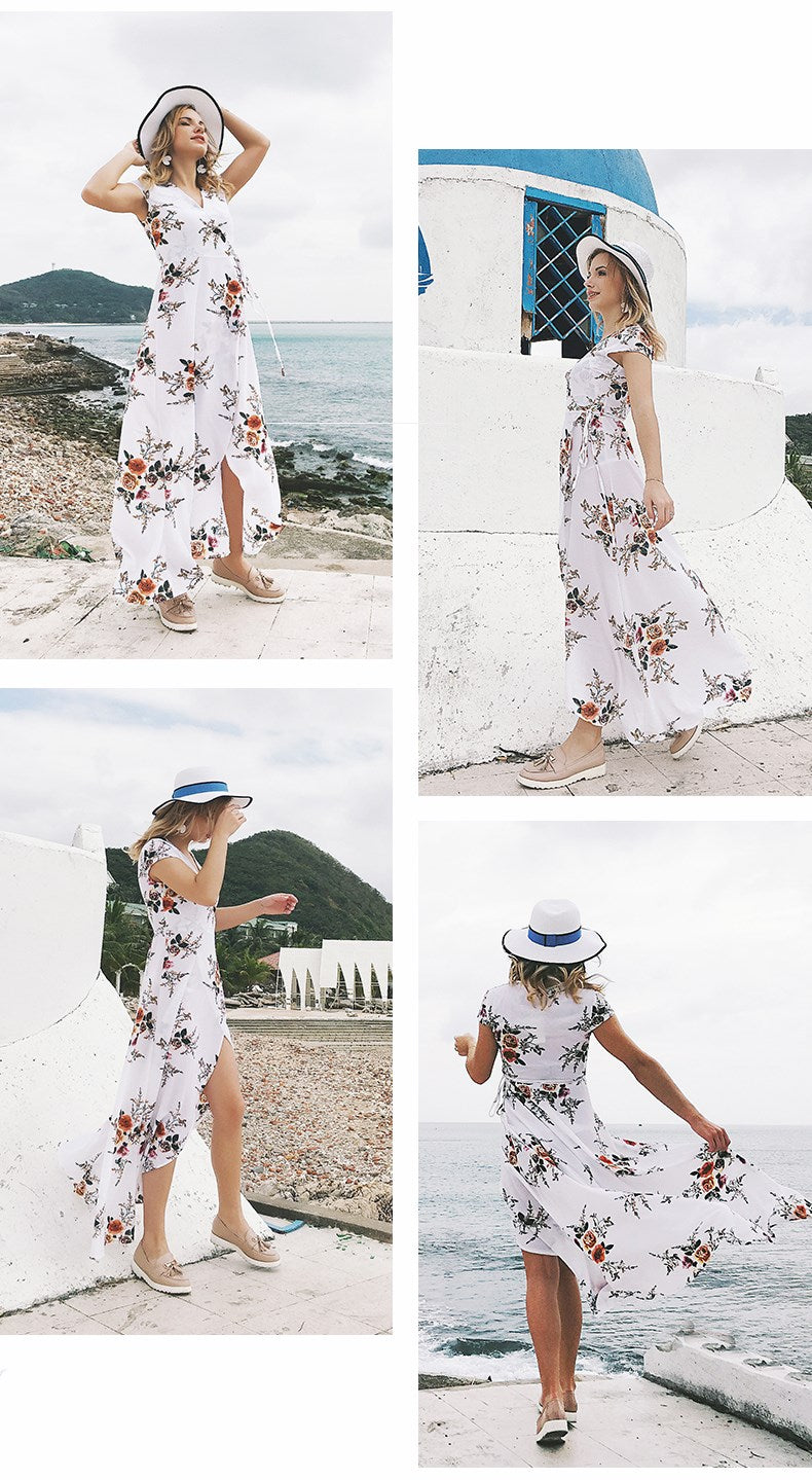 Chiffon Split Maxi Dress for Beach Wear