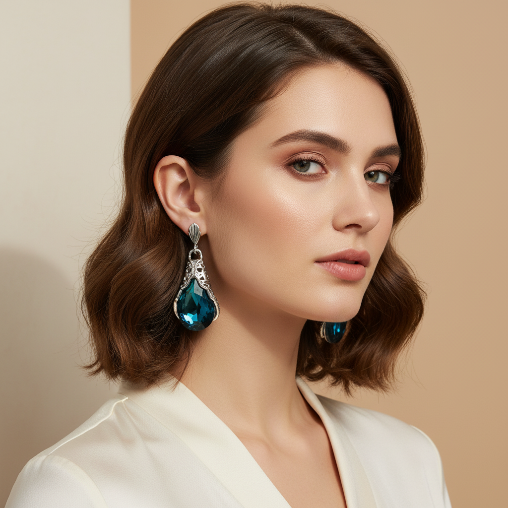 Retro Water Drop Earrings Lifestyle